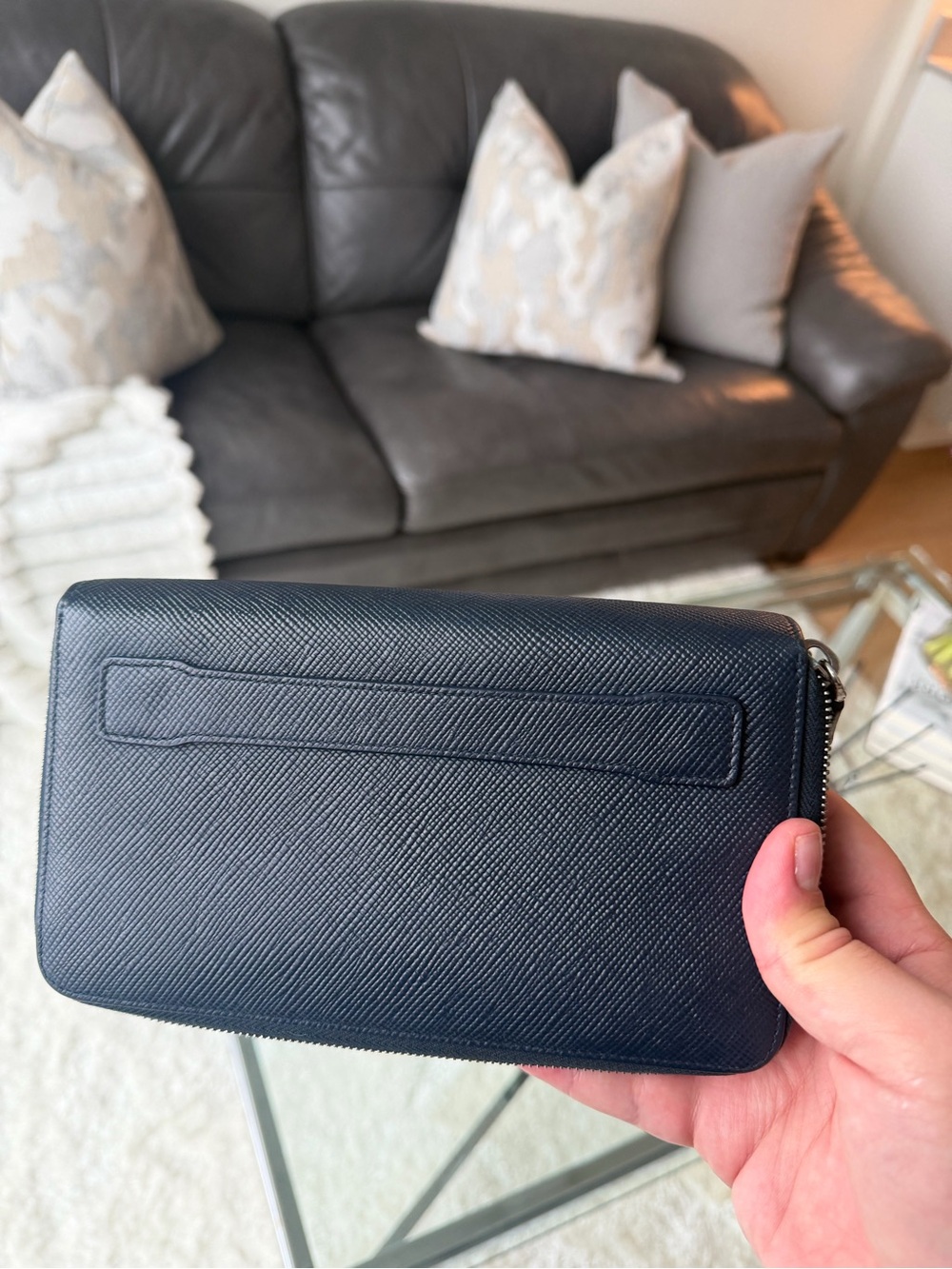 Prada Blue Double Zip Travel Wallet - Picture 6 of 7